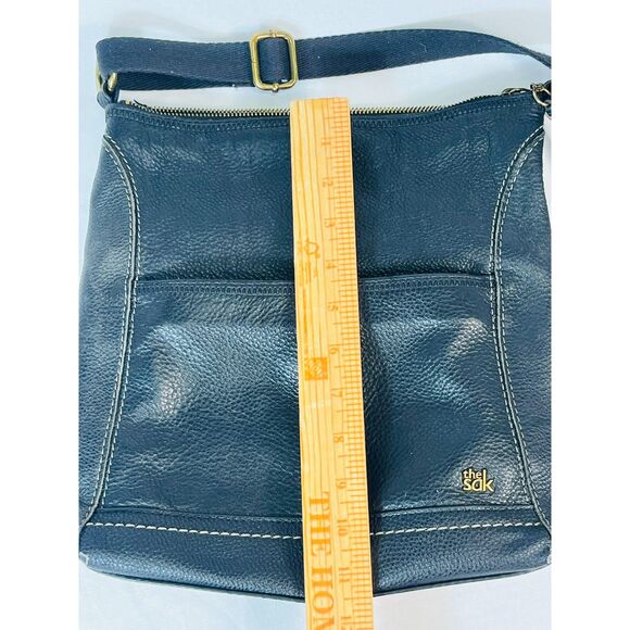 The Sak Iris Black Pebbled Leather Crossbody Shoulder Bag Boho Adjustable Basic - Picture 10 of 11